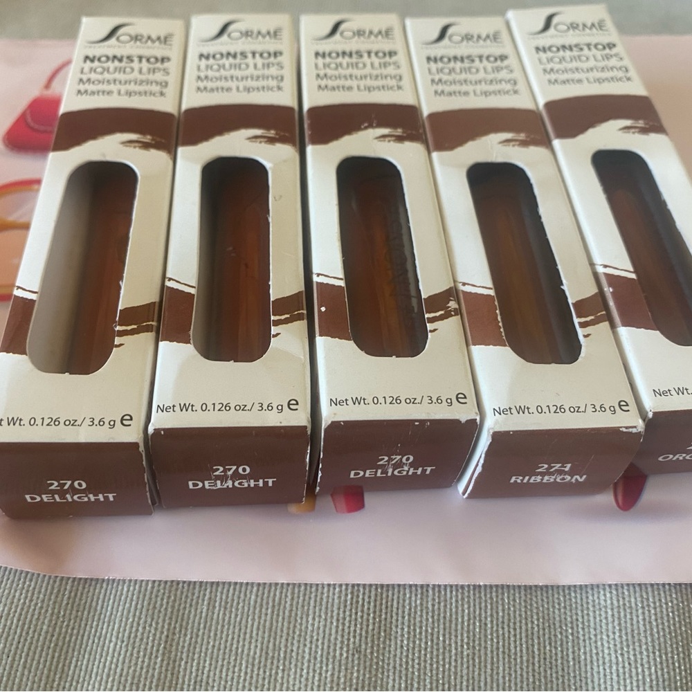 Sorme liquid lipstick (set of 5) brand new in box. 3 different colors